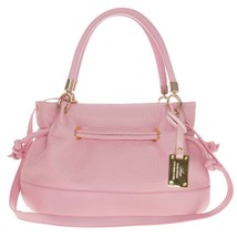 AURA Italian Made Genuine Pink Leather Large Drawstring Tote Handbag Purse - £282.79 GBP