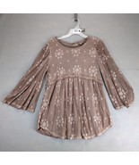 POL Brown Lace Overlay Blouse Women&#39;s L Flare Sleeves Academia Cottageco... - $551.25 MXN