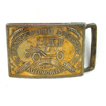 Vintage HENRY FORD Detroit Automobiles Record Year Model T Brass Belt Buckle - £15.92 GBP