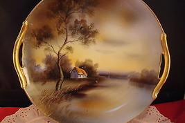 Noritake two handled tray, country scene, 8 1/2&quot;[#49] - $26.72