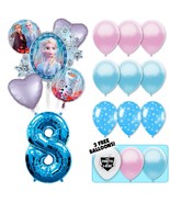 Frozen Deluxe Balloon Bouquet - Blue Number 8 - $31.99