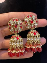 Beautiful Designer Kundan Jhumka All Available Jewelry Set One Left Earrings - £18.09 GBP