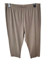 Flax Made In USA Cropped Brown Leggings Womens Large 100% Cotton  - $23.86