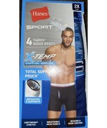 Hanes Sport ~ 4-Pair Mens Boxer Briefs Underwear Polyester Blend X-Temp ... - $26.72