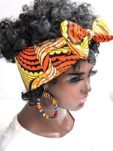 African Traditional Hand Made Wax Print Headwrap Scarf Women Headband 04 - £5.79 GBP