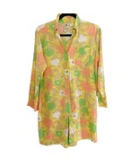 Vintage 70&#39;s Vibe Yellow Floral Button Front Long Sleeve Shorts Romper 1... - $40.00