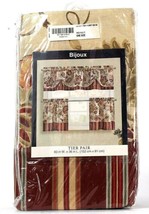 Richloom Home Fashions Bijoux Red Multicolor Tier Pair 60&quot; W X 36&quot; L - £15.79 GBP