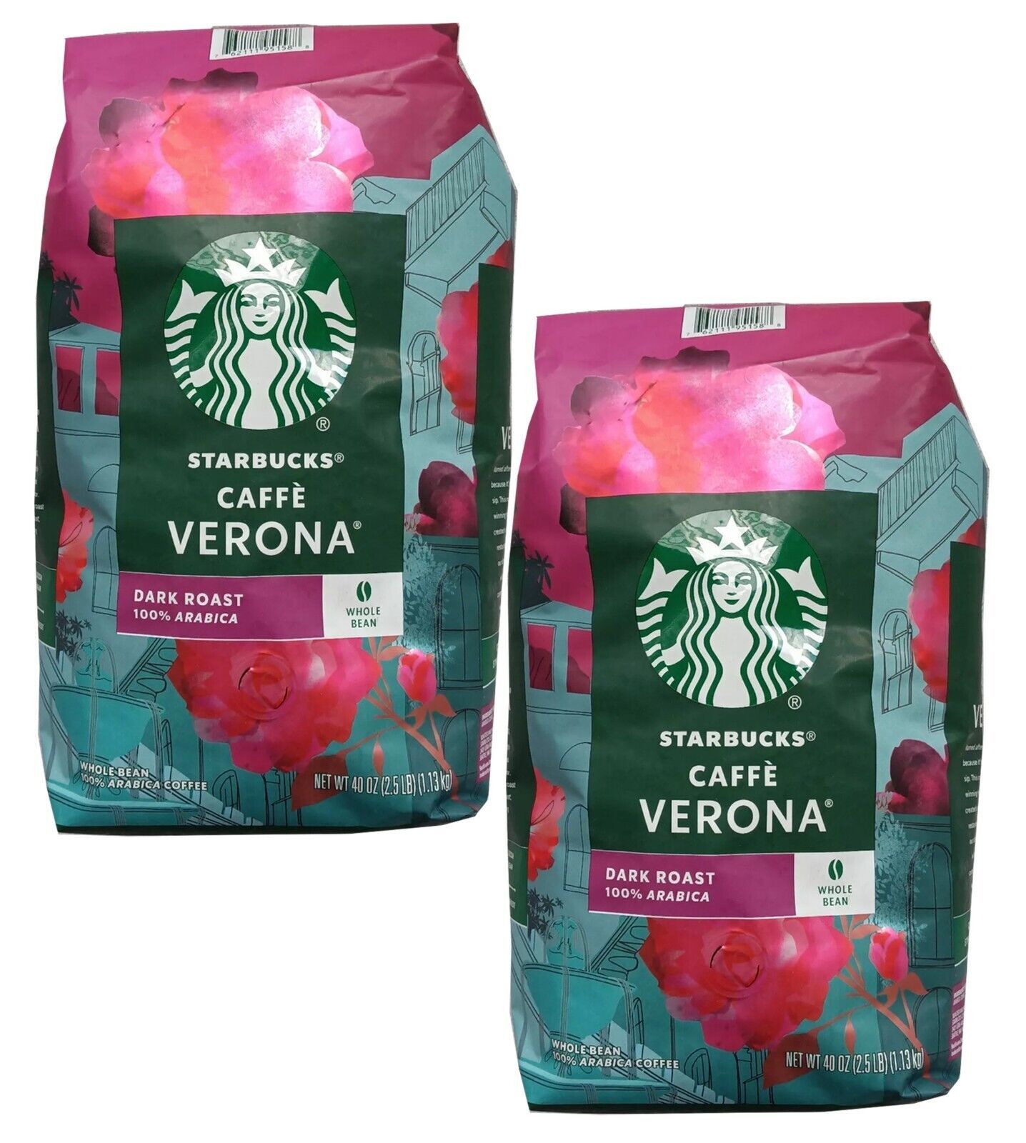 2 Packs Starbucks Caffe Verona Ground Coffee, Dark Roast (40 oz.) FRESH - $63.50