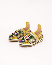 Women&#39;s Embroidered Leather Moroccan Slippers | Sustainable Babouche Foo... - £47.95 GBP