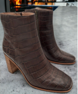 Madewell - The Greer Boot in Crocodile Embossed Leather women&#39;s size 8.5 - $75.05