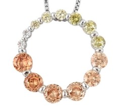 Simulated Multicolor Diamond Pendant Necklace 16-18 In in Rhodium Over Sterling - £14.31 GBP