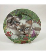 Email De Limoges Decorative Plate 1855 7-1/2&quot; Siamese Kittens - $319.57 MXN