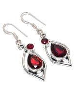 Mozambique Garnet Ethnic Gemstone Handmade Jewelry Earring 2.17&quot;  - $16.53 CAD