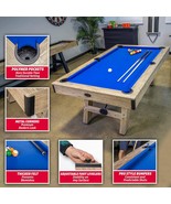 7 ft Billiards Table w Full Set of Accessories Blue Felt with Brown Wood... - €767,88 EUR