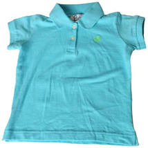 Lilly Pulitzer Blue Stretch Cotton Knit Lil Shrunken Polo Shirt Girls 4 - £15.70 GBP