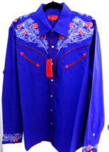 NEW Patron Cito Red Label Men Shirt Long Sleeve Embroidered Western Cowb... - $37.04