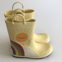 Cat &amp; Jack Toddler Caroline Rain Boots Rainbow Sunshine Waterproof Size 11 - £15.81 GBP