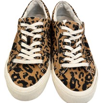  Madewell Sidewalk Cheetah Sneakers Brown Size 6.5 Low Top Lace Up Canvas Casual - £31.24 GBP