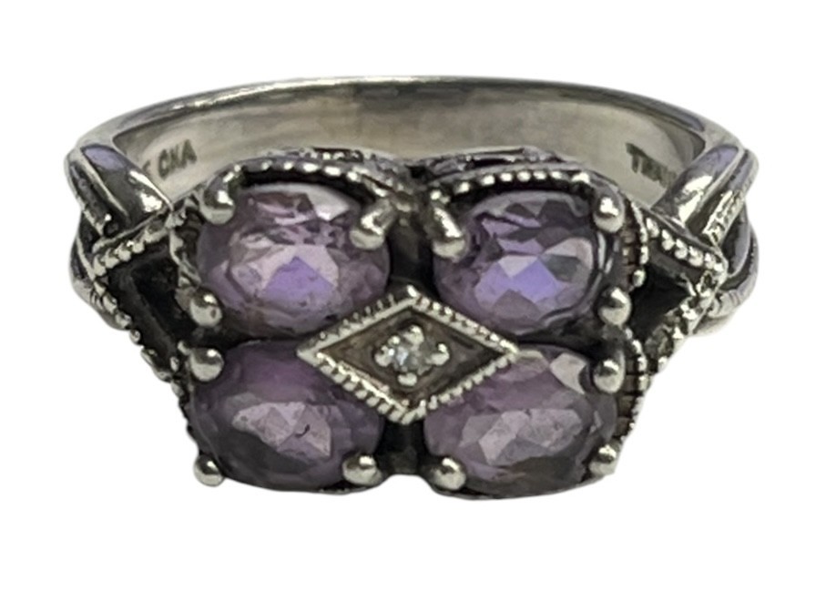 Unisex Cluster ring .925 Silver 461114 - $39.00