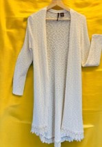 Heart-n-Crush Open Front Duster Cardigan Sweater Cream Long Sleeves BOHO Sz L - £31.13 GBP