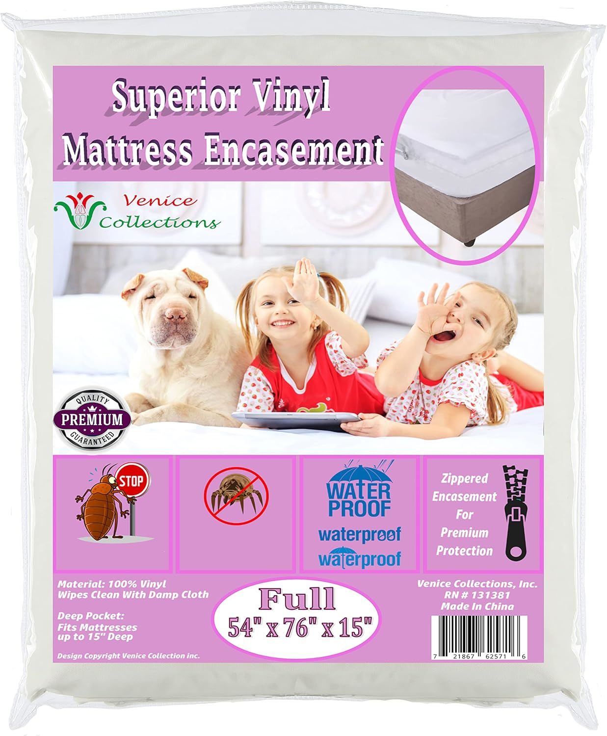 Superior Extra Heavy 8 Gauge Vinyl Mattress Protector Zippered Encasemen... - $31.04