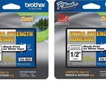 Brother TZ-ES231CS Label Maker Tape 0.47&quot;W Black On White  Pack of 2 - £31.47 GBP