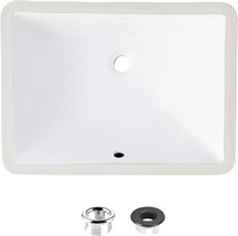 Elegant 18 1/4-Inch Ceramic Porcelain Rectangular Undermount Bathroom Sink, - $111.93