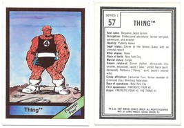 Marvel Universe Series 1 Trading Card #57 Thing 1987 Comic Images NEAR MINT - £9.87 GBP