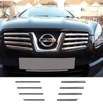 NISSAN QASHQAI +1 +2 - Chrome Grill Trims - Radiator Bar Accents Decoration - £21.28 GBP