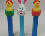 Vintage Lot Of 3 Easter Pez Dispensers Bunny, Chick in Red, &amp; Chick In G... - £7.08 GBP