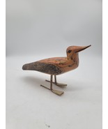 Hand Carved Shore Bird  with string wound feet Tree bark 6 x 8 x 3 - $399.14 MXN