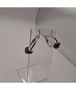 purple and silver hoop earrings - £8.54 GBP