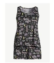 Joyspun Women&#39;s Size 3X (22-24)  Black Tank Top Pajama Short Set 2-Piece - £14.76 GBP