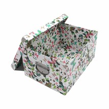 Collapsible Storage Box, Decorative Memory Box With Lid &amp; Metal Reinforc... - £29.75 GBP
