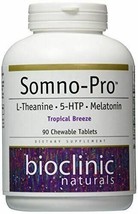 NEW Bioclinic Naturals Somno-Pro L-Theanine Melatonin Tropical Breeze 90 chew - $38.00