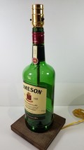 Jameson Irish Whiskey Large 1.75L Liquor Bottle Bar Table Lamp Light Wood Base - £44.69 GBP