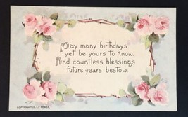 Antique Happy Birthday Greeting Card L.F. Pease Buffalo New York 1912 - £8.79 GBP