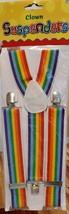 Multi-colored Rainbow Clown Suspenders - Adjustable for teens &amp; adults - £4.70 GBP