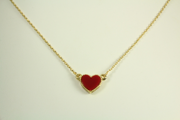 Primary image for Single Carnelian Heart Gold Plated Necklace