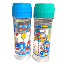 2 Vtg Playtex Nurser Drop In Baby Bottles Carousel Bears Flat Top 1993 8oz Rare - $49.49
