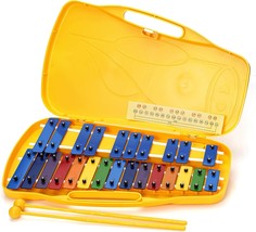 25Note Glockenspiel, Xylophone For Kids And Adult Purcussion, Yellow-Rainbow - £40.75 GBP