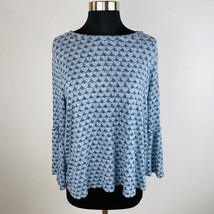 LC Lauren Conrad Womens Medium M Heart Print Lightweight Sweater Bell Sleeves - £14.06 GBP