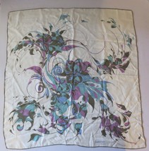Vtg Jacqmar Beautiful 1960&#39;s Silk botanical Square Scarf - £19.67 GBP