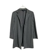 Joan Vass New York Houndstooth Longline Blazer Size S Black Gray Stretch... - $27.62 CAD