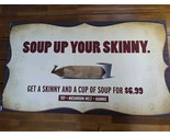 Potbelly Sandwich Works 2000s Skinny Sandwich Soup Pair Promo Sign 40&quot; X... - $890.99