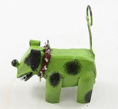 Photo/Card Holder Metal Green and Black Dog with Spike Collar  - $6.92