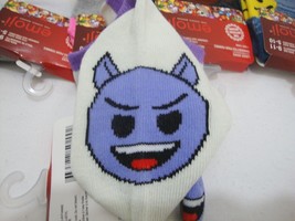 Emoji Smiley Devil Face Socks Authentic White Purple Low Cut Nwt Fits Shoe 5-10 - £6.08 GBP