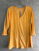 Soft Surroundings Top Women&#39;s Orange Cotton burnout Tunic Length Boho Large - $22.95