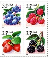 1999 33c Fruit Berries, Block of 4 Scott 3294-3297 Mint F/VF NH - $71.11 MXN