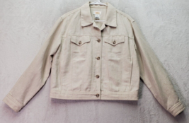 Vintage Talbots Jacket Women&#39;s Small Wheat Linen Pockets Collared Button Front - £27.32 GBP